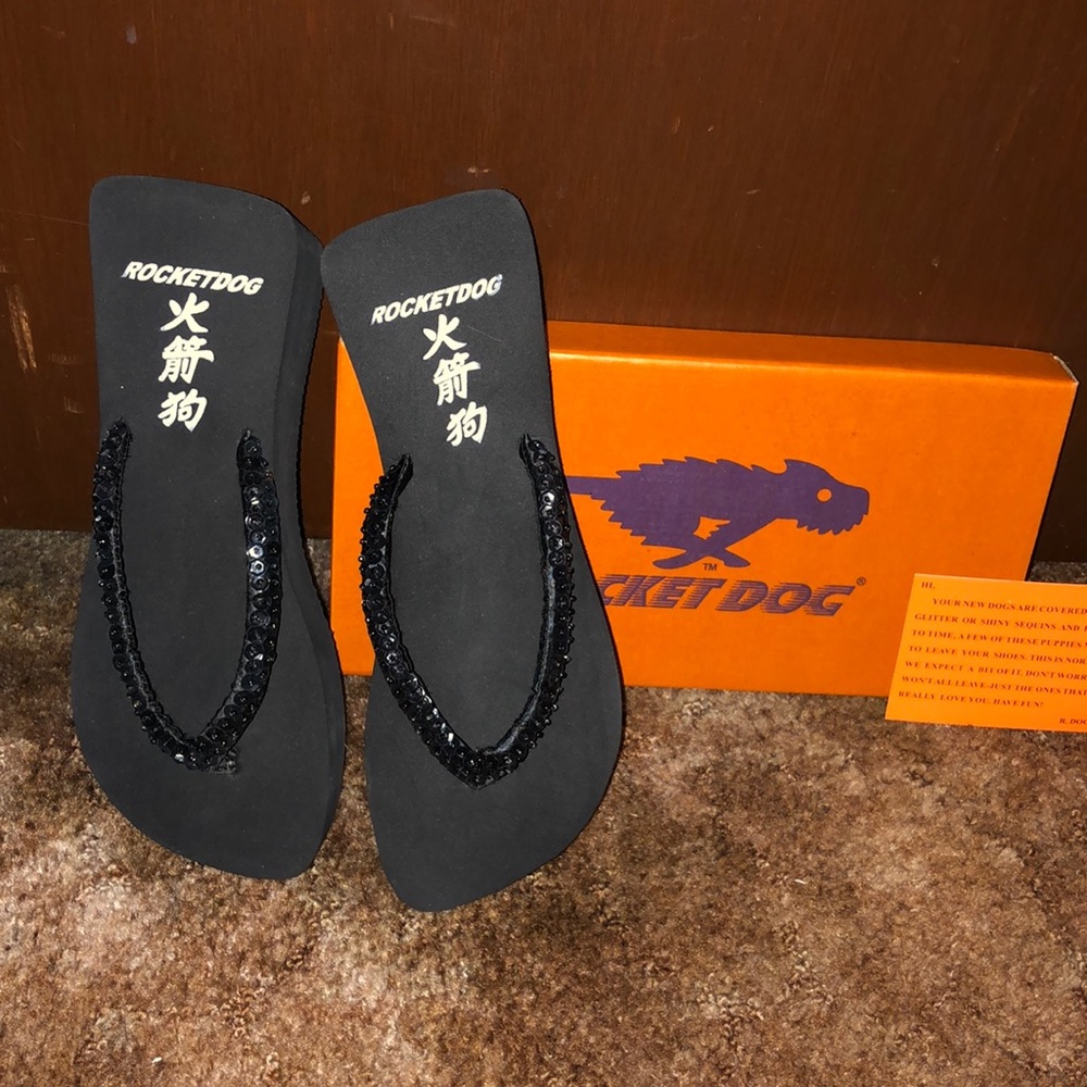 RocketDog black platform sandals